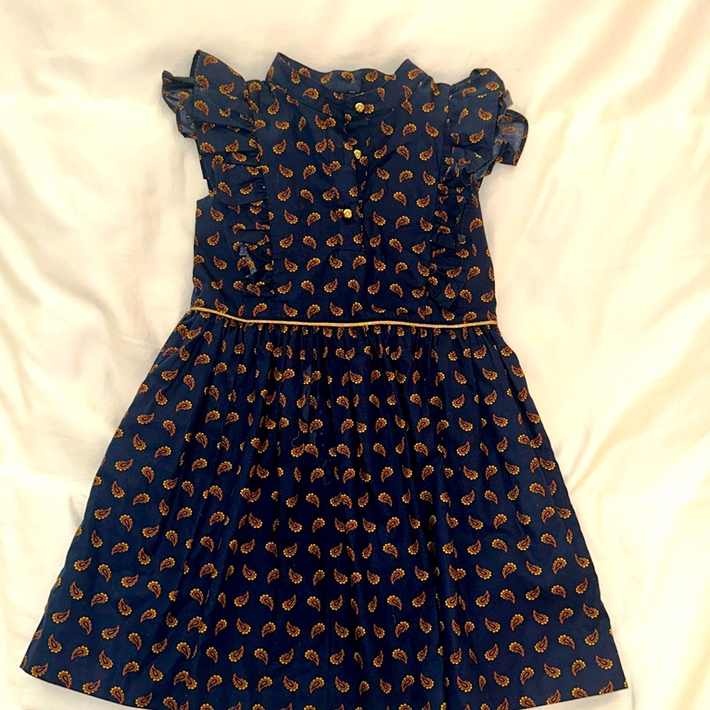 EUC Janie and Jack Dress with Ruffle Detail and Gold Button Front 3T